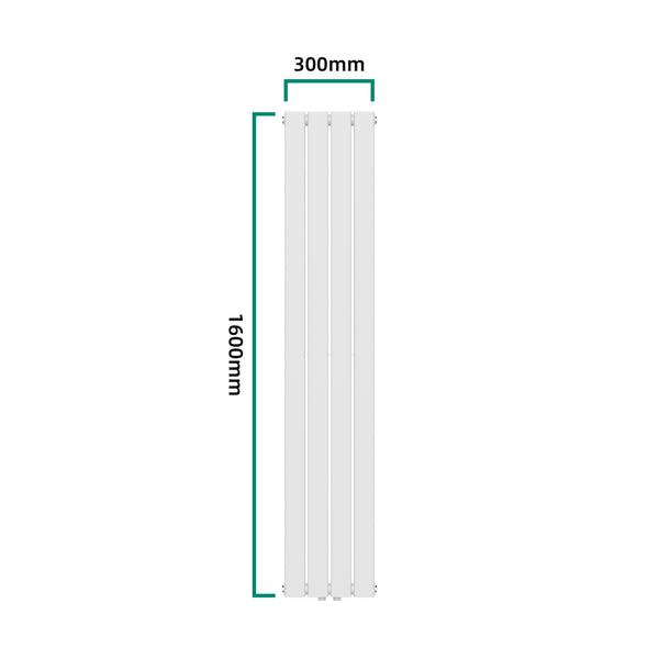 Termosifone Nore ad Acqua Calda Pannello Doppio con Elementi Piatti 160 x 30 cm Bianco [neu.haus] 