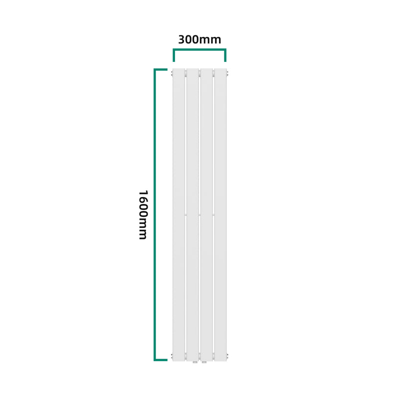 Schizzo in scala Termosifone Nore ad Acqua Calda Pannello Singolo con Elementi Piatti 160 x 30 cm - Bianco [neu.haus] 
