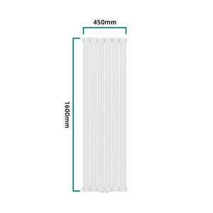 Termosifone Nore ad Acqua Calda Pannello Singolo con Elementi Piatti 160 x 45 cm - Bianco [neu.haus] 