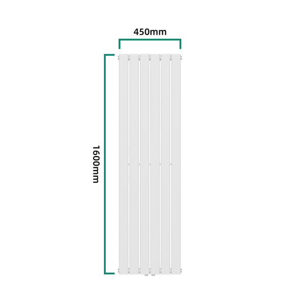 Termosifone Nore ad Acqua Calda Pannello Singolo con Elementi Piatti 160 x 45 cm - Bianco [neu.haus] 