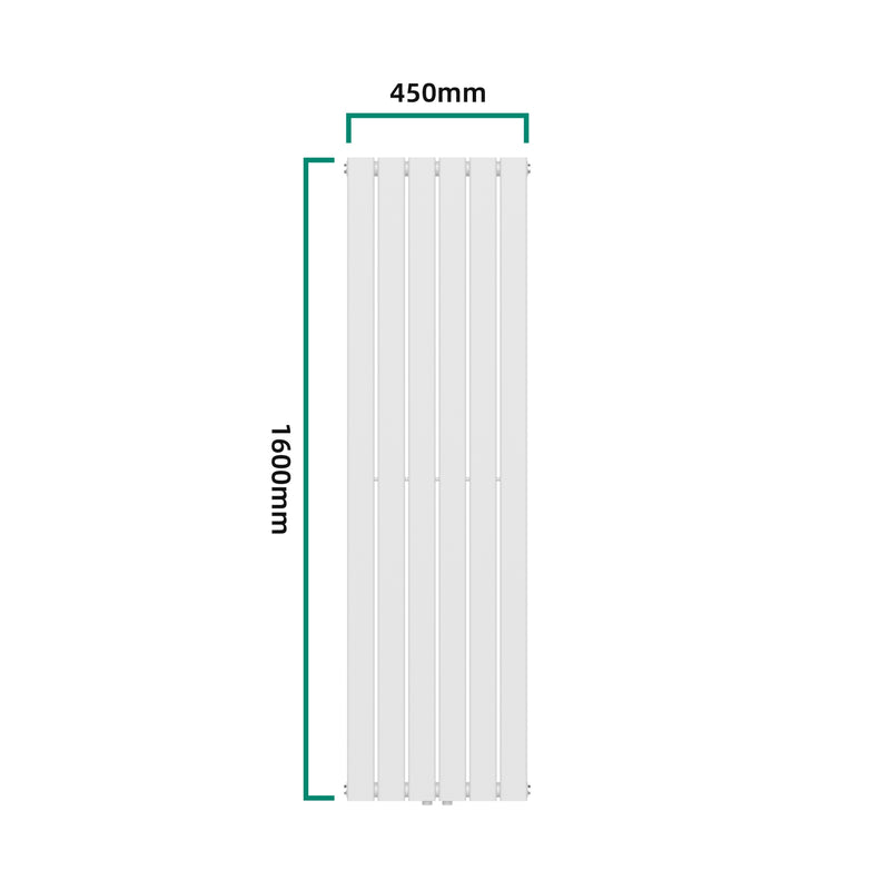 Schizzo in scala Termosifone Nore ad Acqua Calda Pannello Singolo con Elementi Piatti 160 x 45 cm - Bianco [neu.haus] 