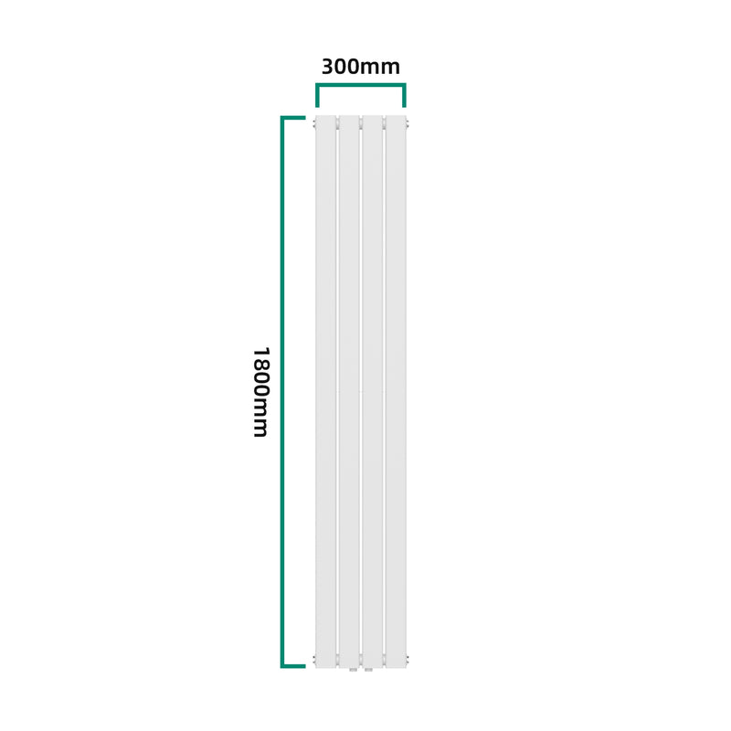 Schizzo in scala Termosifone Nore ad Acqua Calda Pannello Doppio con Elementi Piatti 180 x 30 cm Bianco [neu.haus] 