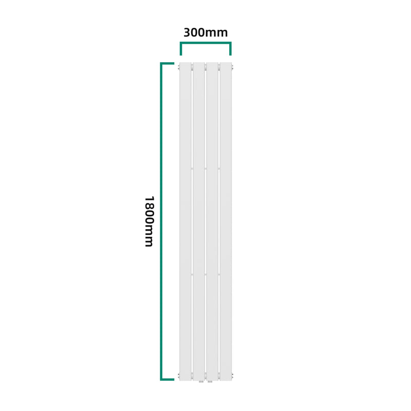 Schizzo in scala Termosifone Nore ad Acqua Calda Pannello Singolo con Elementi Piatti 180 x 30 cm - Bianco [neu.haus] 