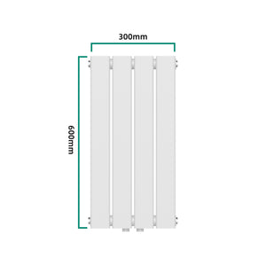 Termosifone Nore ad Acqua Calda Pannello Singolo con Elementi Piatti 60 x 30 cm - Bianco [neu.haus] 