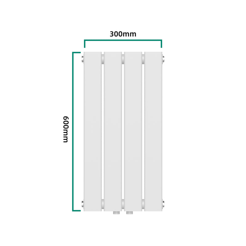 Schizzo in scala Termosifone Nore ad Acqua Calda Pannello Singolo con Elementi Piatti 60 x 30 cm - Bianco [neu.haus] 