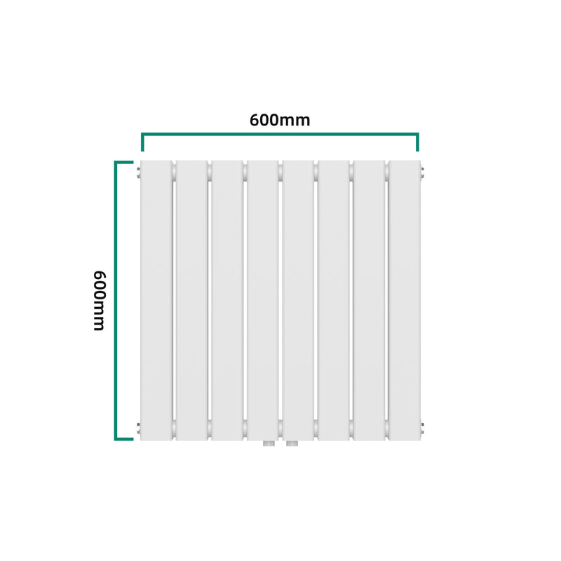 Schizzo in scala Termosifone Nore ad Acqua Calda Pannello Doppio con Elementi Piatti 60 x 60 cm Bianco [neu.haus] 