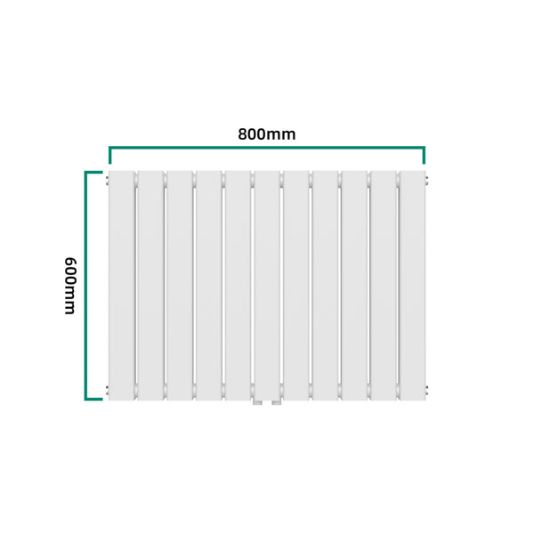 Termosifone Nore ad Acqua Calda Pannello Doppio con Elementi Piatti 60 x 80 cm Bianco [neu.haus] 