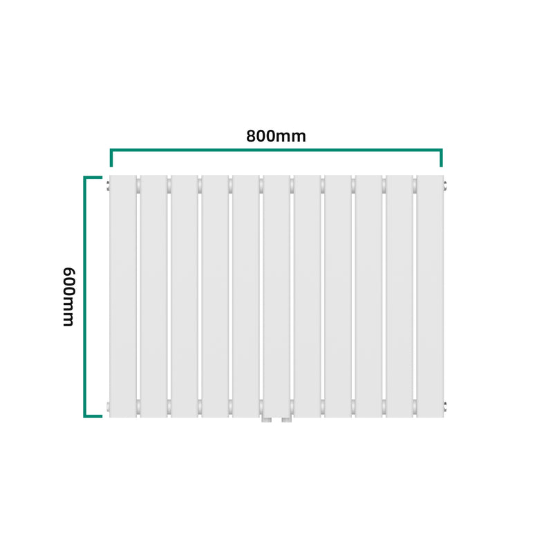 Schizzo in scala Termosifone Nore ad Acqua Calda Pannello Singolo con Elementi Piatti 60 x 80 cm - Bianco [neu.haus] 