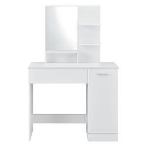 Tavolo da Trucco Krugersdorp Toeletta con Specchio Cassetto Ripiani e Armadietto - Vari Colori [en.casa]