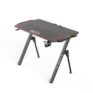 Tavolo da gioco Stockton con illuminazione LED RGB Nero in varie dimensioni [pro.tec]