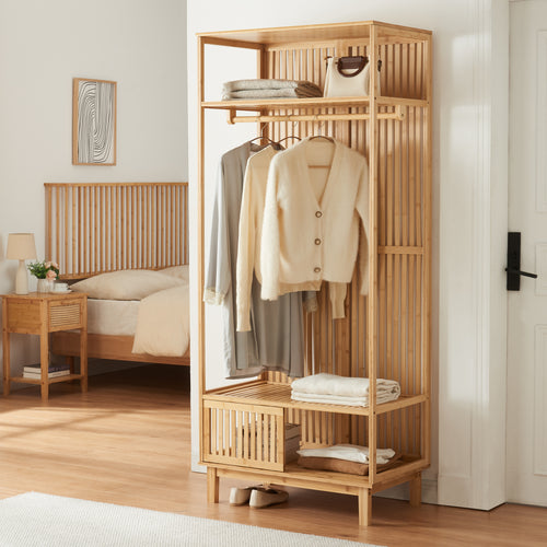 Appendiabiti Ypäjä 187x80x47 cm bambù [en.casa] - premiumXL