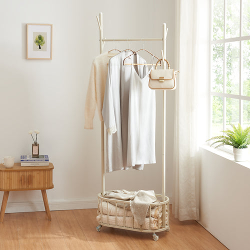 Appendiabiti su ruote Risør Acciaio Bianco [en.casa]