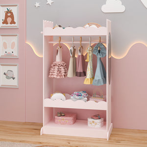 Guardaroba Vestnes per Cameretta con Specchio - Rosa [en.casa]