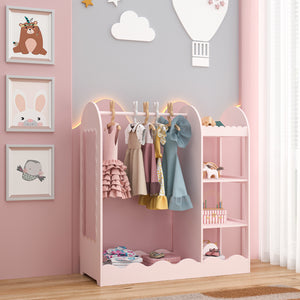 Guardaroba per bambini Vestnes con specchio 100x94x38 cm Cotton Candy [en.casa]