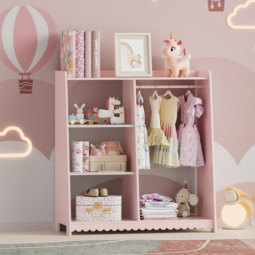 Kindergarderobe Vestnes 90x80x38 cm Cotton Candy/Weiß [en.casa] - premiumXL