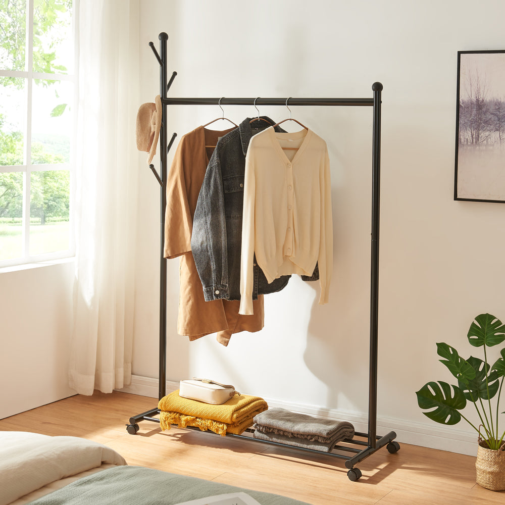 Stand Appendiabiti Snåsa con Rotelle 170x105x43 cm Metallo [en.casa] 
