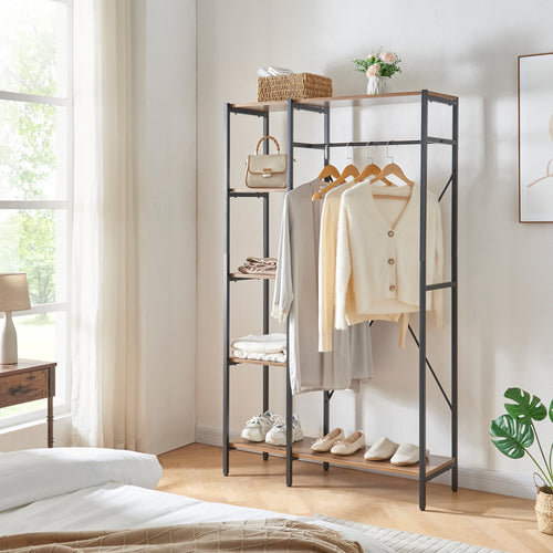 Appendiabiti Hvidovre 170x100x35 cm Nero/Color legno [en.casa] - premiumXL