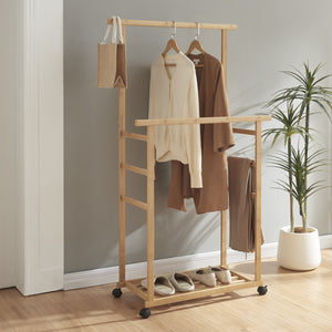 Appendiabiti su ruote Ilmajok bambù [en.casa] - premiumXL