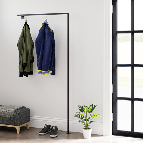 Barra Appendiabiti da Muro Falkirk 170 x 87 x 15 cm Acciaio Nero [en.casa] 