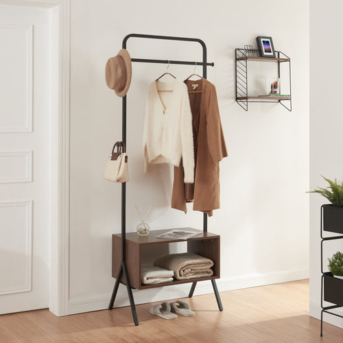 Appendiabiti Averøy 180x74x42cm Nero/Noce [en.casa]