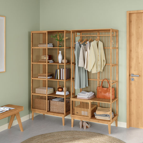 Set Organizzatore Guardaroba in Bambù - Vari Configurazioni [en.casa] 