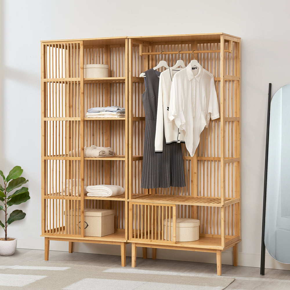 Set guardaroba composto da scaffale autoportante Trundholm + appendiabiti Vemb [en.casa]