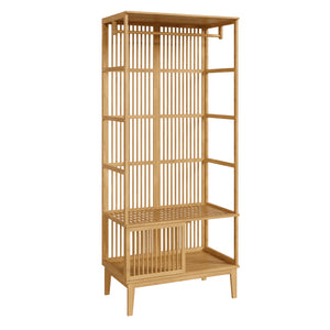Armadio Aperto Vemb per Guardaroba 185x80x45 cm Porta Abiti in Bambù color Naturale [en.casa]