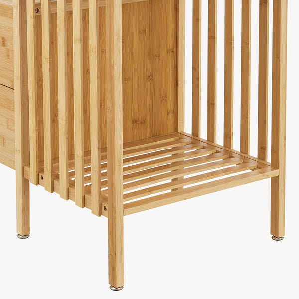 Stand Appendiabiti Varanger Armadio Aperto Guardaroba 185x100x45 cm - Bambù Naturale [en.casa] 