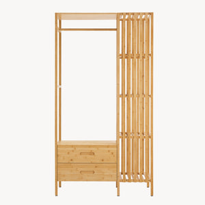 Stand Appendiabiti Varanger Armadio Aperto Guardaroba 185x100x45 cm - Bambù Naturale [en.casa] 