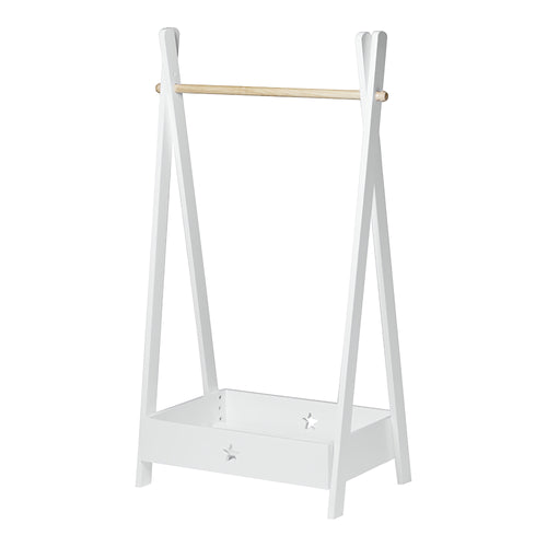 Kinder - Garderobe Laxe 126x73x43 cm Weiß/Natur [en.casa] - premiumXL