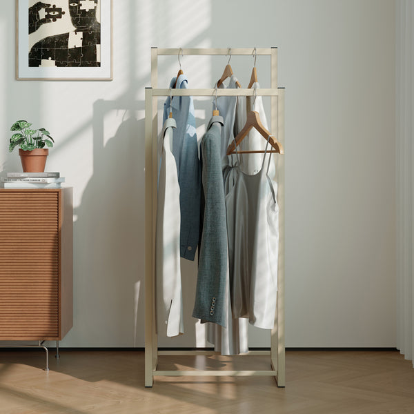 Stand Appendiabiti Holtalen con 2 Barre Organizzatore Guardaroba [en.casa]