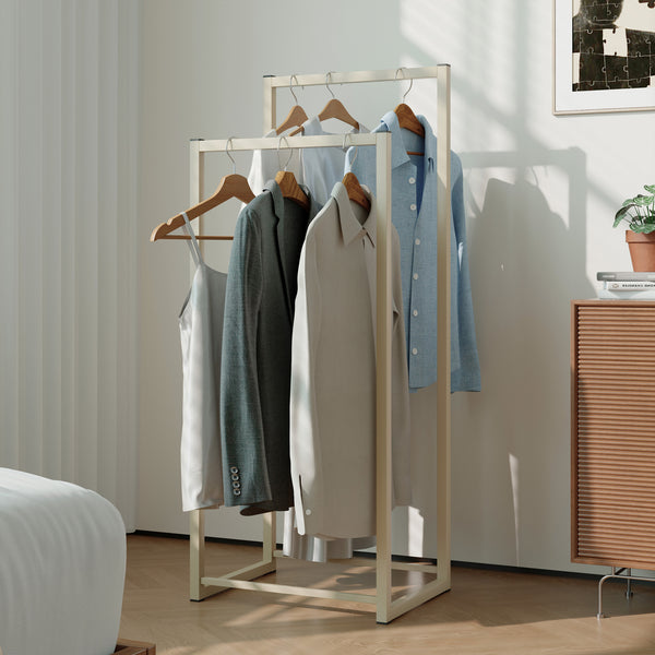 Stand Appendiabiti Holtalen con 2 Barre Organizzatore Guardaroba [en.casa]