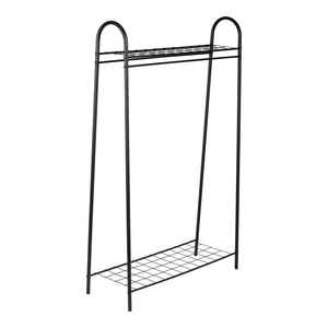 Stand Appendiabiti 'Hvorslev' Organizzatore con Barra Porta Abiti e 1-2 Ripiani Allestimento per Guardaroba Teatro Negozio di Abbigliamento - Struttura in Metallo [en.casa] 