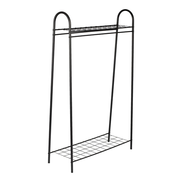 Stand Appendiabiti 'Hvorslev' Organizzatore con Barra Porta Abiti e 1-2 Ripiani Allestimento per Guardaroba Teatro Negozio di Abbigliamento - Struttura in Metallo [en.casa] 