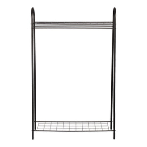 Stand Appendiabiti 'Hvorslev' Organizzatore con Barra Porta Abiti e 1-2 Ripiani Allestimento per Guardaroba Teatro Negozio di Abbigliamento - Struttura in Metallo [en.casa] 