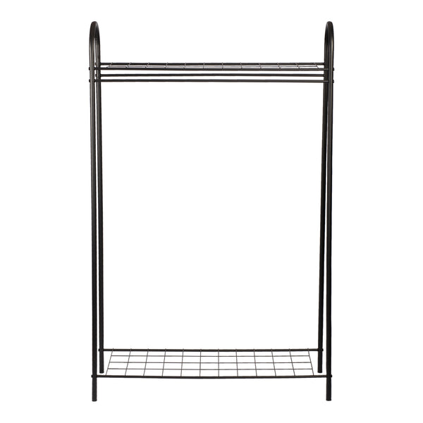 Stand Appendiabiti 'Hvorslev' Organizzatore con Barra Porta Abiti e 1-2 Ripiani Allestimento per Guardaroba Teatro Negozio di Abbigliamento - Struttura in Metallo [en.casa] 