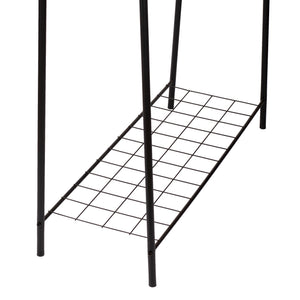 Stand Appendiabiti 'Hvorslev' Organizzatore con Barra Porta Abiti e 1-2 Ripiani Allestimento per Guardaroba Teatro Negozio di Abbigliamento - Struttura in Metallo [en.casa] 