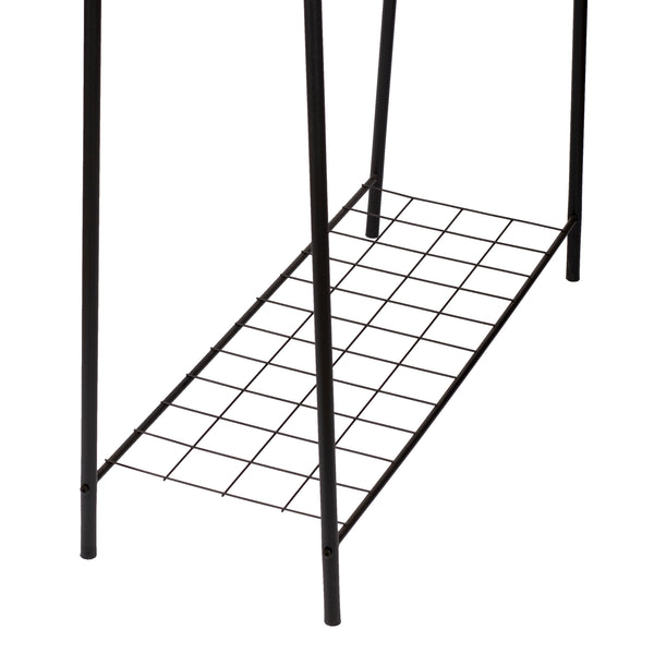 Stand Appendiabiti 'Hvorslev' Organizzatore con Barra Porta Abiti e 1-2 Ripiani Allestimento per Guardaroba Teatro Negozio di Abbigliamento - Struttura in Metallo [en.casa] 