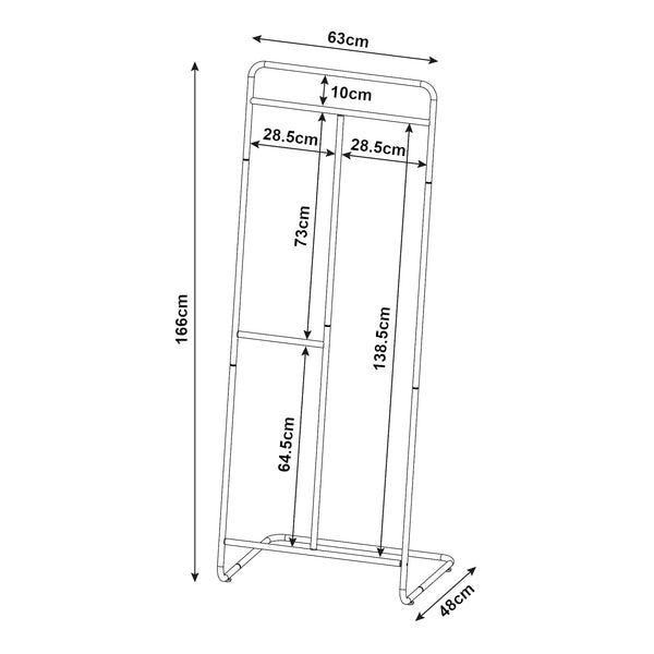 Appendiabiti Sandviken 166x63x48 cm Acciaio [en.casa]