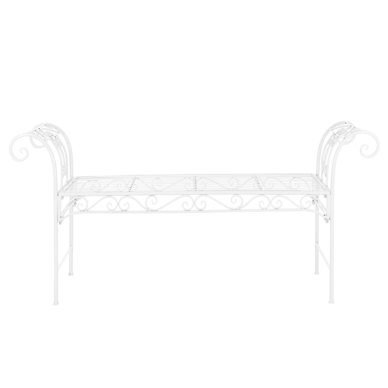 Schizzo in scala Panca da Giardino Cossila in Metallo con Braccioli Curvi 70 x 147 x 46 cm [en.casa]