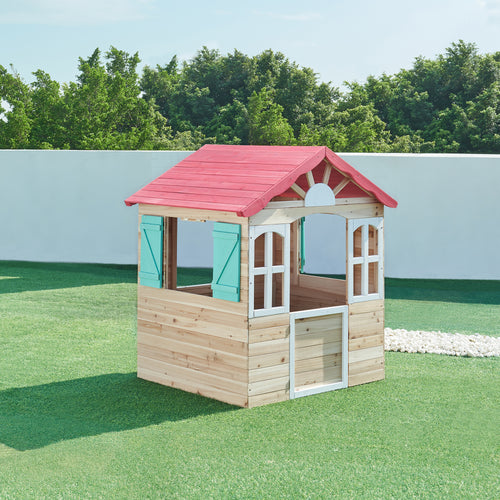 Casetta Giocattolo Lulä da Esterno in Legno di Abete 130x115x101 cm casa.pro