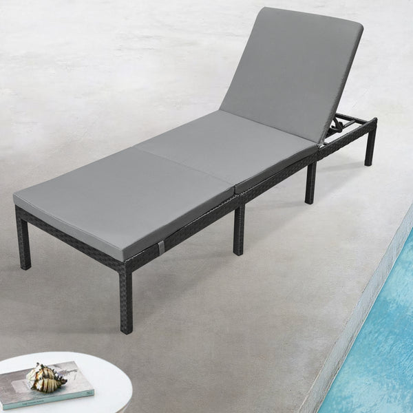 Sdraio da giardino Cartes con schienale regolabile Polyrattan vari colori en.casa