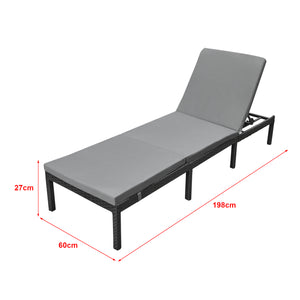 Sdraio da giardino Cartes con schienale regolabile Polyrattan vari colori en.casa