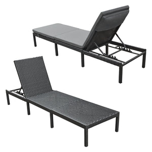 Sdraio da giardino Cartes con schienale regolabile Polyrattan vari colori en.casa