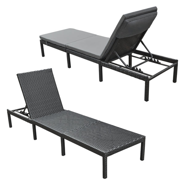 Sdraio da giardino Cartes con schienale regolabile Polyrattan vari colori en.casa