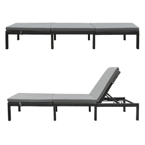 Sdraio da giardino Cartes con schienale regolabile Polyrattan vari colori en.casa