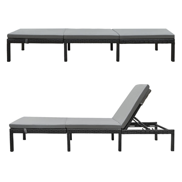 Sdraio da giardino Cartes con schienale regolabile Polyrattan vari colori en.casa