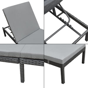 Sdraio da giardino Cartes con schienale regolabile Polyrattan vari colori en.casa
