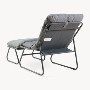 Set Malmö di 2 Mobili da Giardino Poltrona e Poggiapiedi con Cuscino casa.pro
