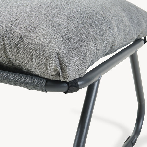 Set Malmö di 2 Mobili da Giardino Poltrona e Poggiapiedi con Cuscino casa.pro